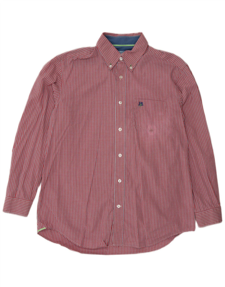 Harmont & Blaine Mens Shirt XL Red Gingham Cotton