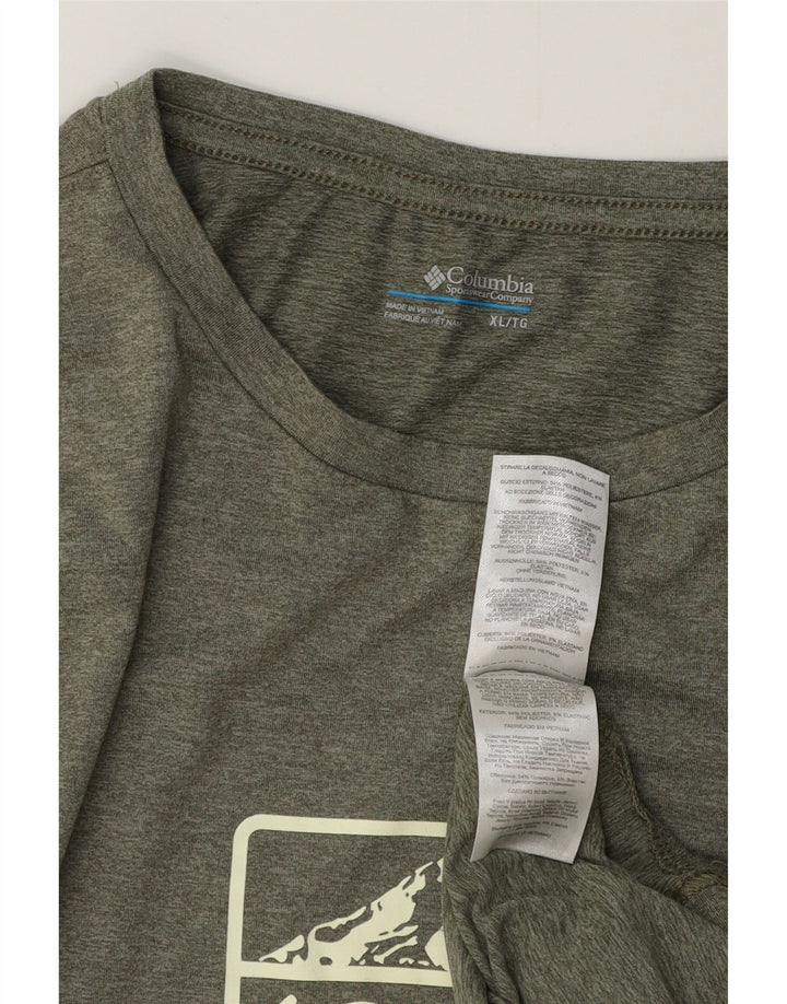 COLUMBIA Mens Graphic T-Shirt Top XL Khaki Polyester