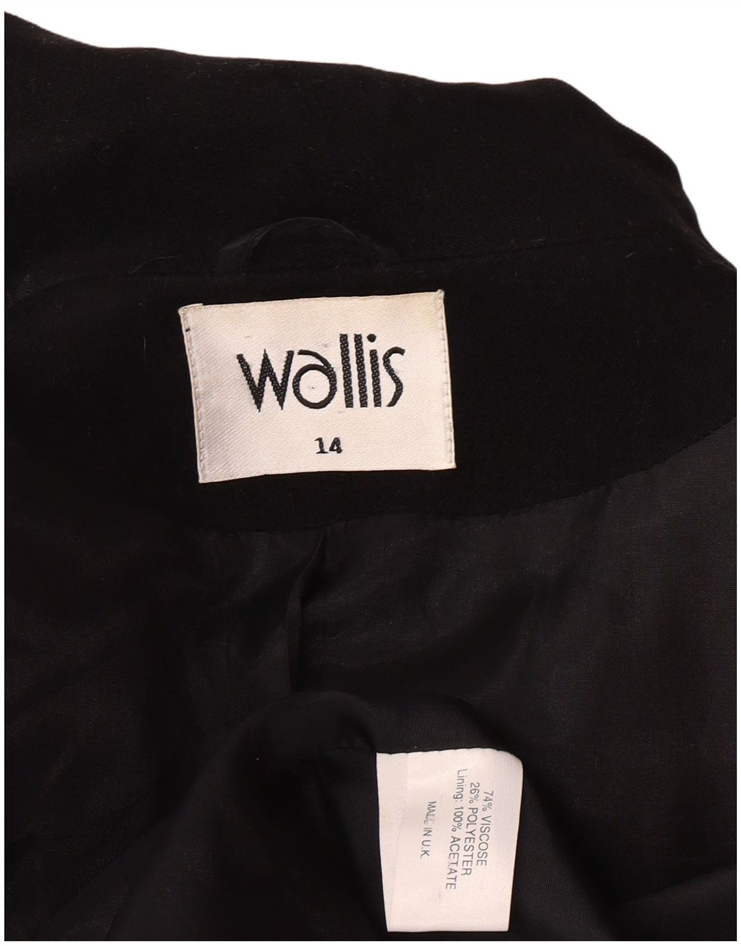 Wallis Womens Longline 3 Button Blazer Jacket UK 14 Large Black Classic