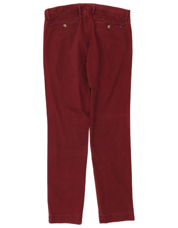 Polo Ralph Lauren Mens Slim Fit Chino Trousers W32 L32 Burgundy Cotton
