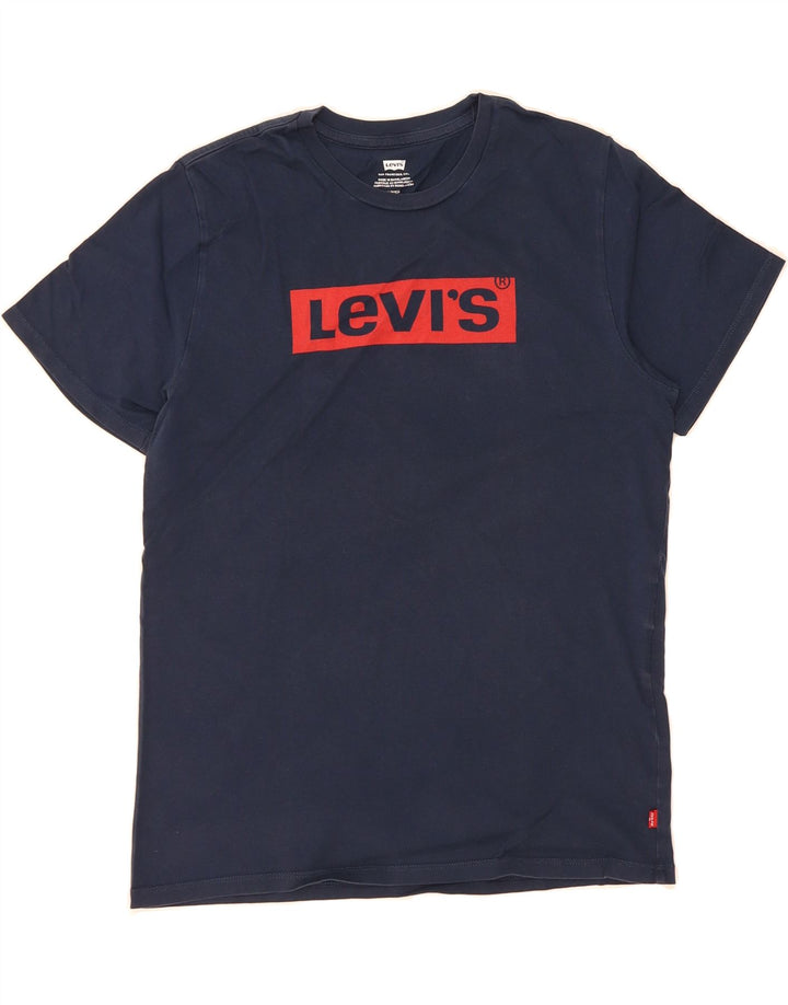 LEVI'S Mens Graphic T-Shirt Top Small Navy Blue Vintage Levi's and Second-Hand Levi's from Messina Hembry 