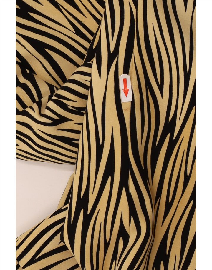 Basler Womens 1 Button Blazer Jacket UK 14 Medium Yellow Animal Print