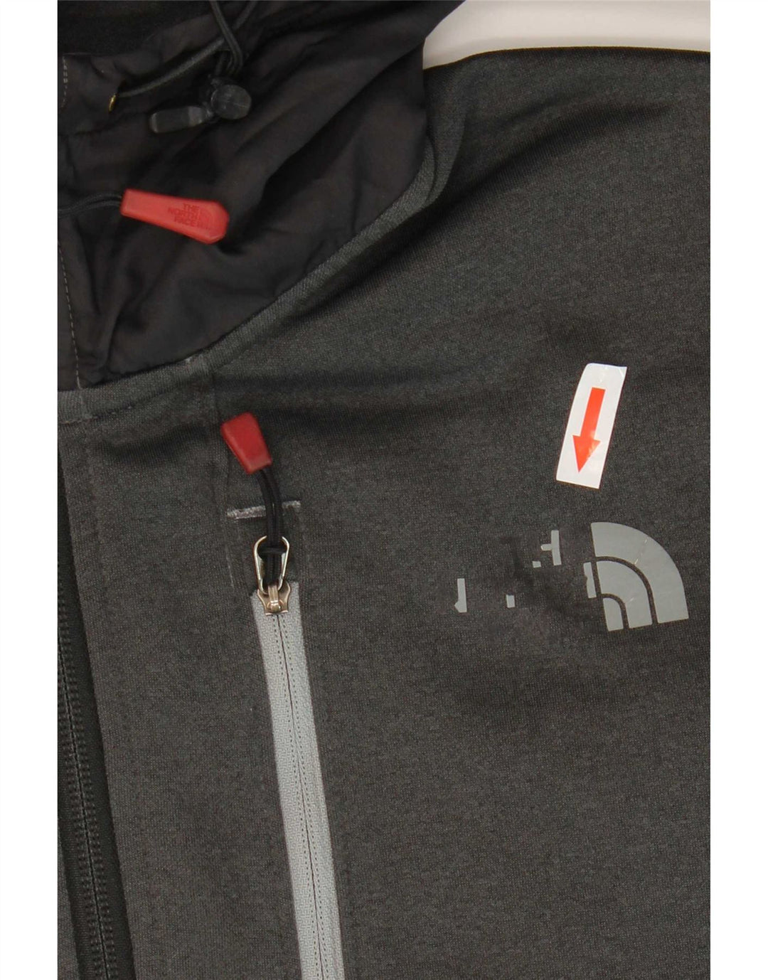 The North Face Mens Zip Neck Hoodie Jumper Medium Grey Polyester