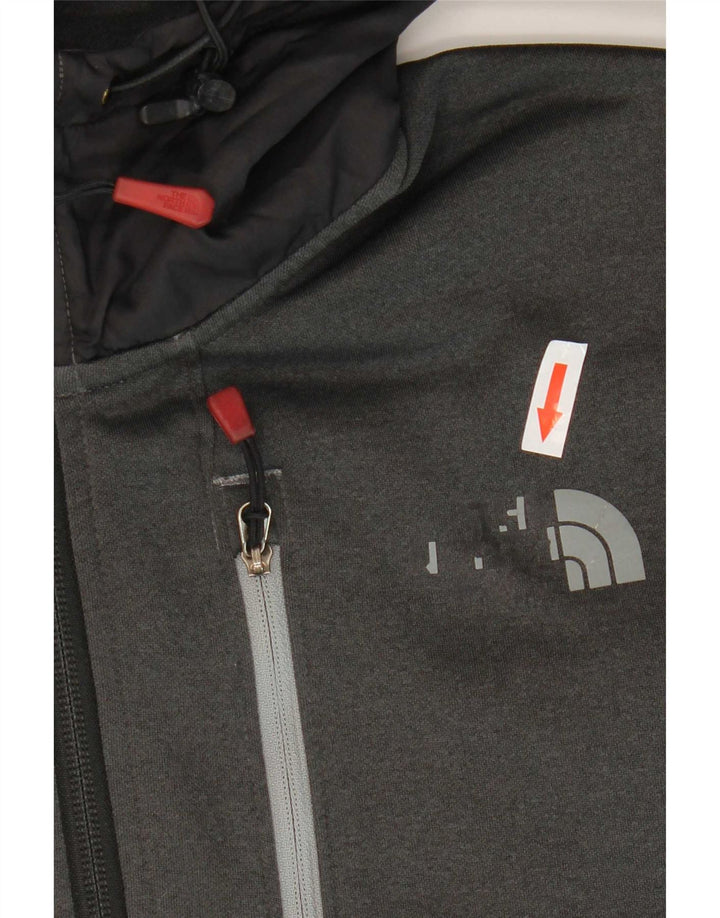 The North Face Mens Zip Neck Hoodie Jumper Medium Grey Polyester