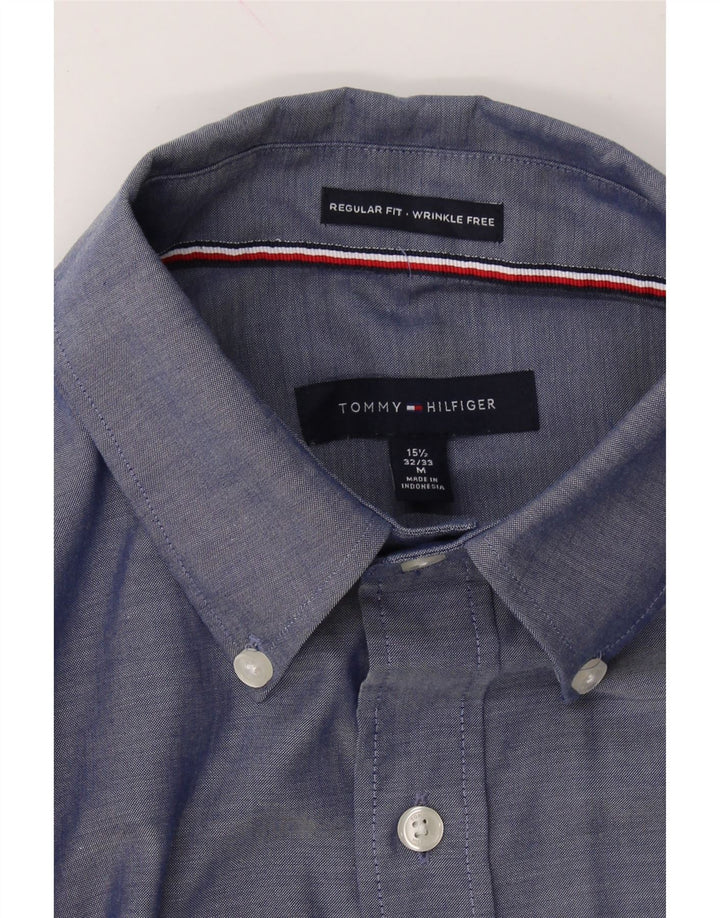 TOMMY HILFIGER Mens Regular Fit Shirt Size 15 1/2 Medium Blue Cotton Vintage Tommy Hilfiger and Second-Hand Tommy Hilfiger from Messina Hembry 