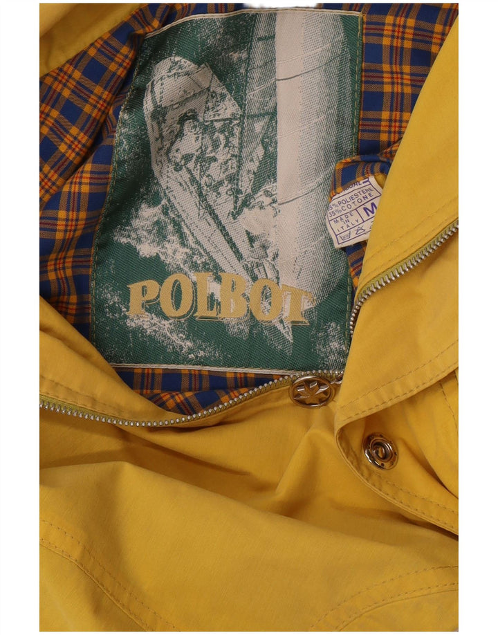 Polbot Mens Hooded Rain Jacket UK 38 Medium Yellow Polyester