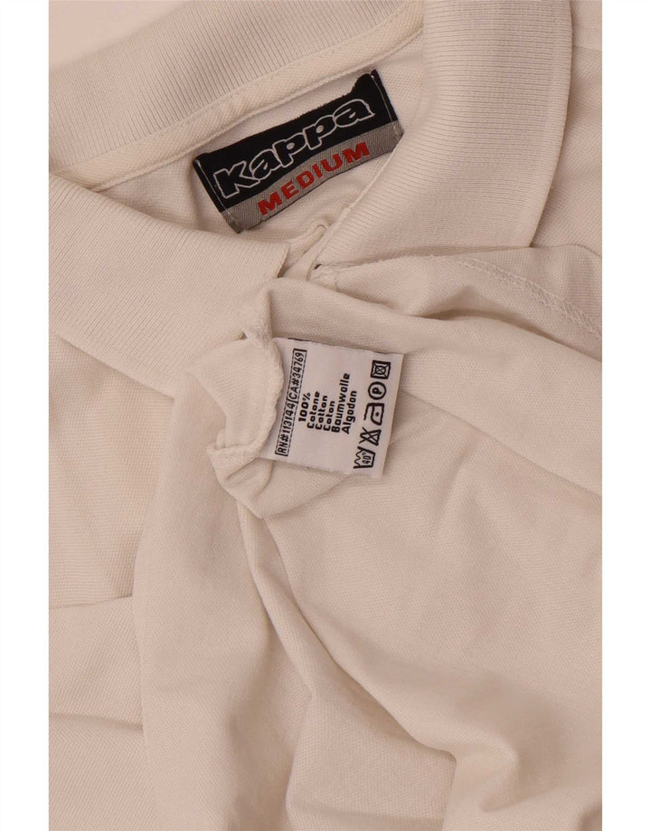 Kappa Mens Polo Shirt Medium White Cotton