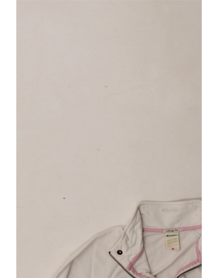 CHAMPION Womens Heritage Fit Tracksuit Top Jacket UK 14 Medium White Vintage Champion and Second-Hand Champion from Messina Hembry 