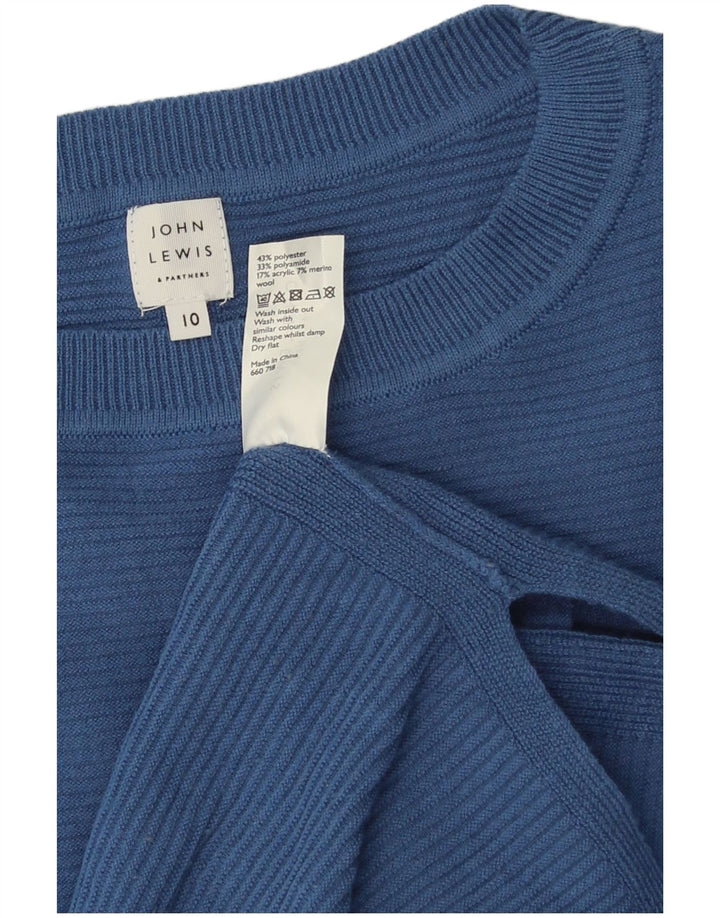 John Lewis Womens Boat Neck Jumper Sweater UK 10 Small  Blue Polyester