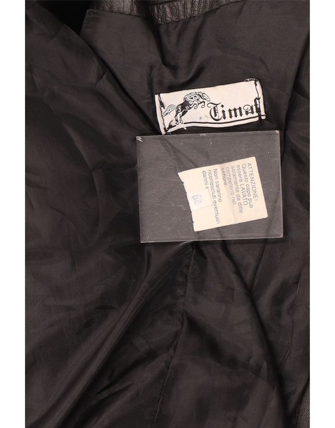 Vintage Mens Leather Coat Size 62 4XL Black Leather