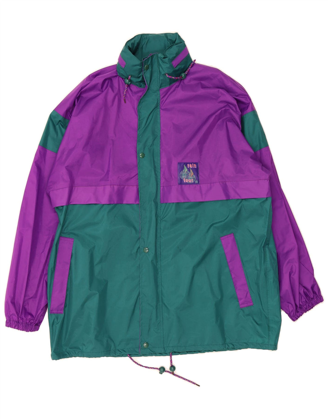 VINTAGE Mens Rain Jacket UK 40 Large Purple Colourblock Polyamide Vintage Vintage and Second-Hand Vintage from Messina Hembry 