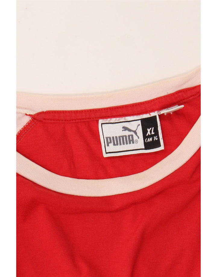PUMA Womens Graphic T-Shirt Top UK 18 XL Red Colourblock