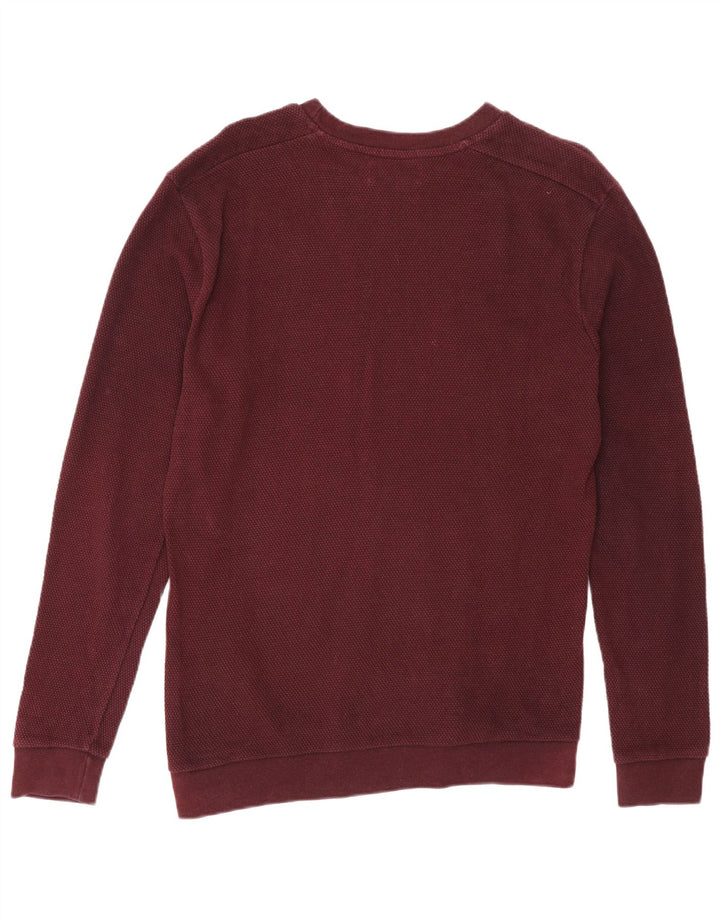 Zara Mens Sweatshirt Jumper Medium Burgundy Cotton