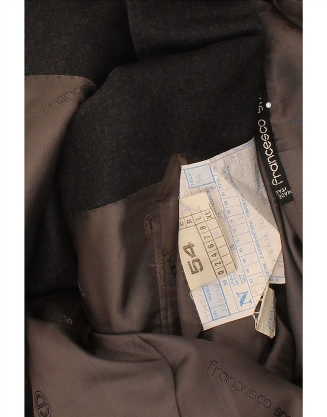 VINTAGE Womens Double Breasted Blazer Jacket IT 54 2XL Grey Virgin Wool Vintage Vintage and Second-Hand Vintage from Messina Hembry 