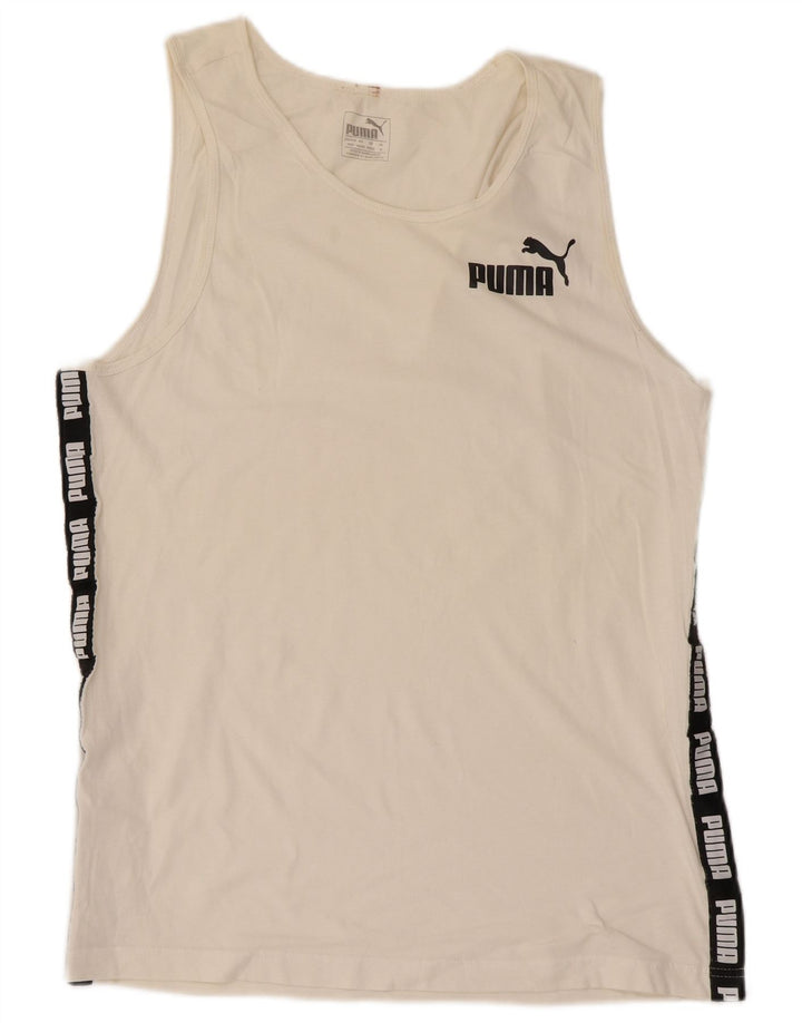 Puma Mens Graphic Vest Top Medium White Colourblock