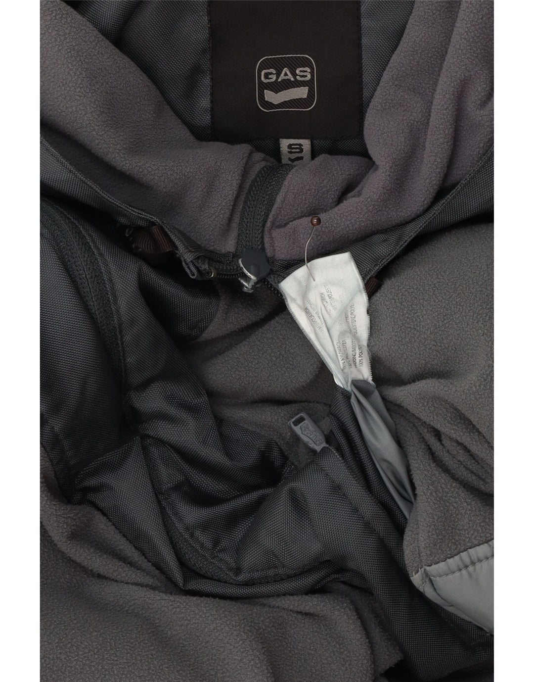 Gas Mens Hooded Windbreaker Jacket Small Grey Polyester