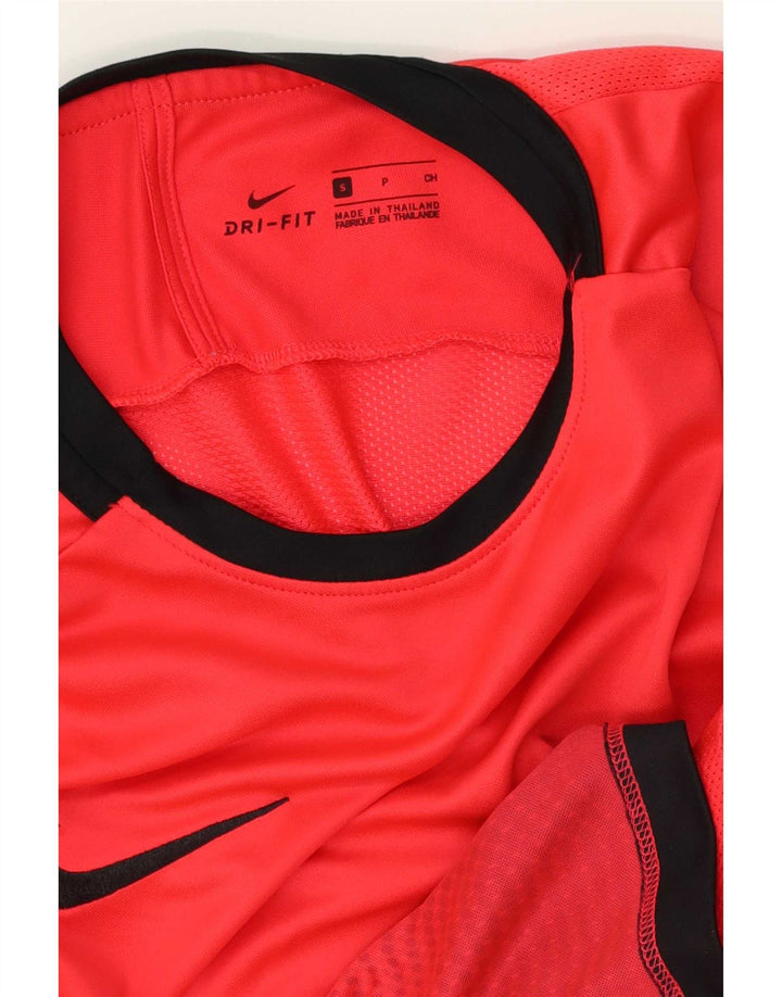 Nike Mens Dri Fit T-Shirt Top Small Red Colourblock