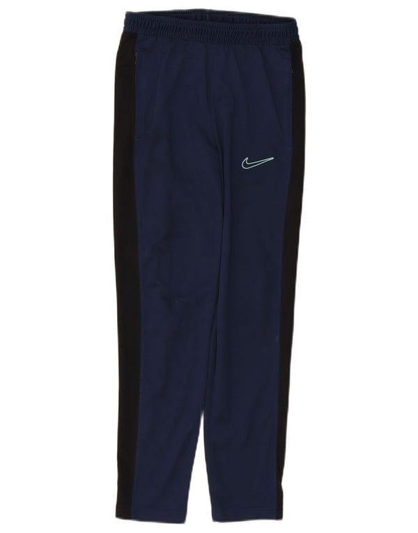 NIKE Boys Dri Fit Tracksuit Trousers 10-11 Years Medium Navy Blue