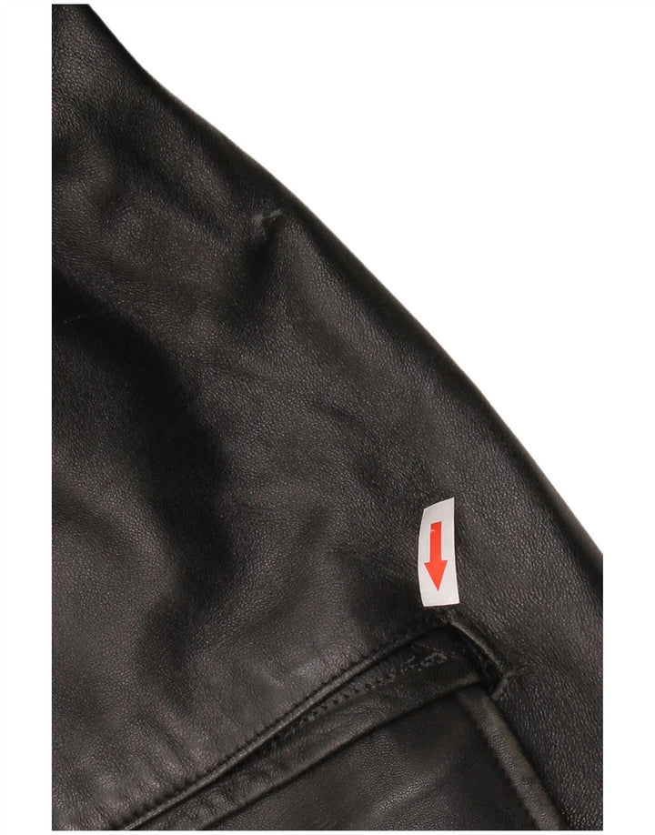 VINTAGE Mens Leather Jacket UK 42 XL Black Leather