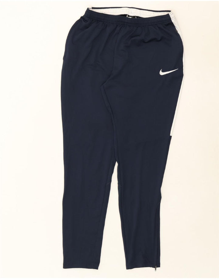 NIKE Mens Tracksuit Trousers Medium  Navy Blue Colourblock Polyester Vintage Nike and Second-Hand Nike from Messina Hembry 