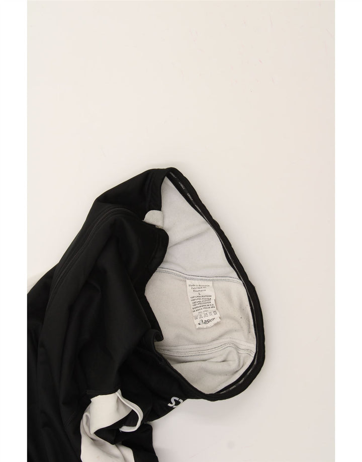 ASICS Mens Tracksuit Top Jacket Large Black Colourblock Polyester Vintage Asics and Second-Hand Asics from Messina Hembry 