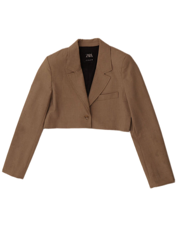 Zara Womens Bolero Jacket UK 10 Small Brown