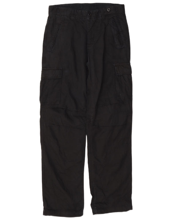 Zara Mens Straight Cargo Trousers EU 40 Medium W31 L32 Navy Blue Cotton