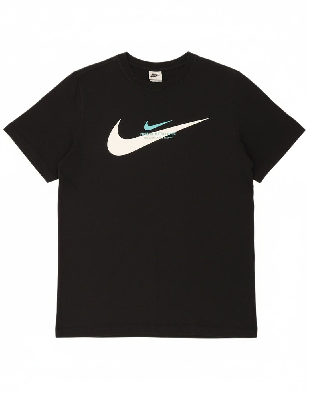 NIKE Mens Graphic T-Shirt Top Medium Black Cotton