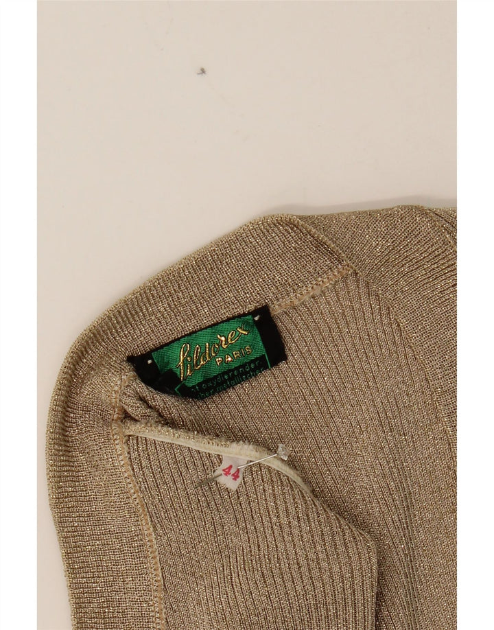 VINTAGE Womens Cardigan Sweater IT 44 Medium Beige Vintage Vintage and Second-Hand Vintage from Messina Hembry 