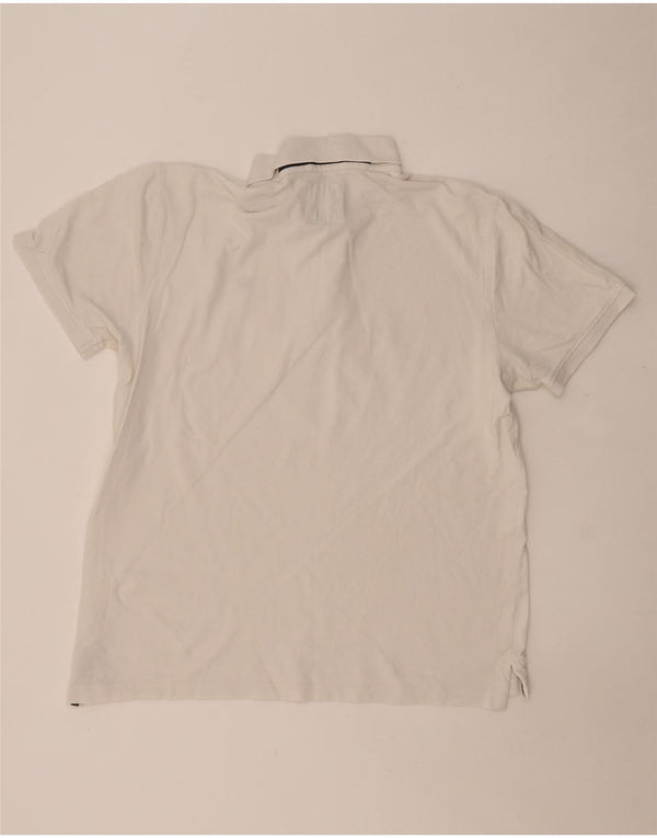 CREW CLOTHING Mens Polo Shirt XL White Cotton