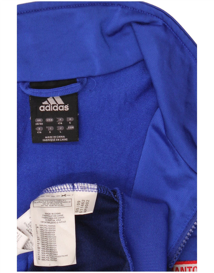 ADIDAS Mens Graphic Tracksuit Top Jacket UK 38/40 Medium Blue Colourblock