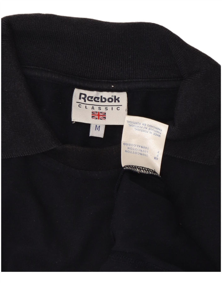 REEBOK Mens Classic Fit Polo Shirt Medium Navy Blue Cotton