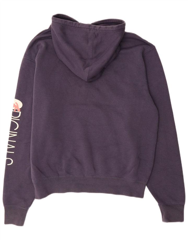 ADIDAS Mens Graphic Hoodie Jumper Large Navy Blue Cotton