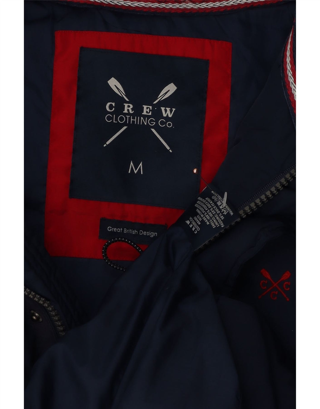 CREW CLOTHING Mens Padded Gilet UK 38 Medium Navy Blue Polyester