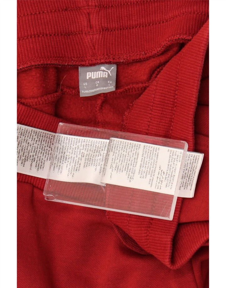 PUMA Mens Tracksuit Trousers Joggers Large  Red Cotton