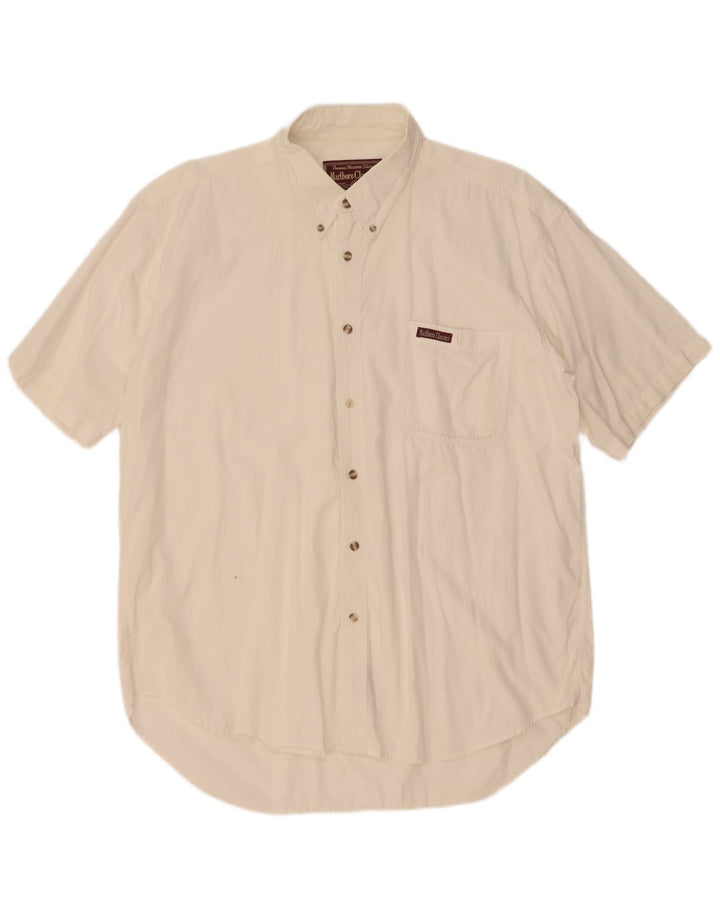 Marlboro Classics Mens Short Sleeve Shirt XL White Cotton