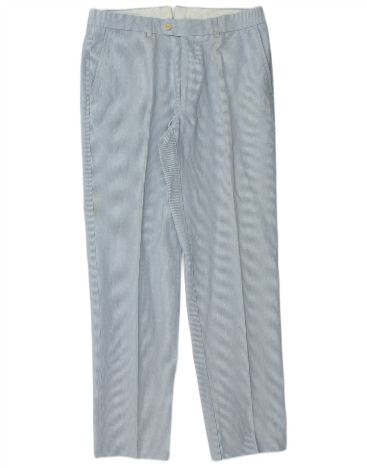FAY Mens Straight Suit Trousers IT 48 Medium W32 L31 Blue Pinstripe Cotton