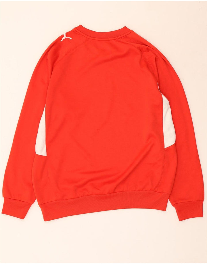PUMA Mens Sweatshirt Jumper Medium Red Colourblock Polyester