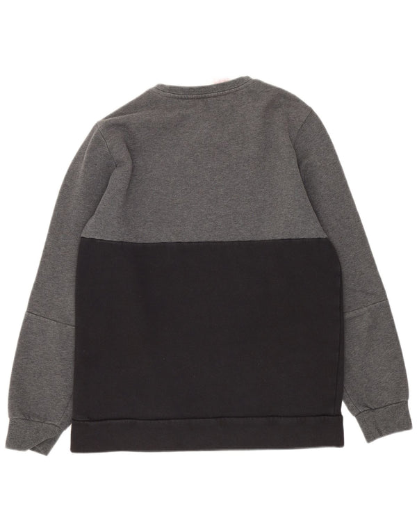 Adidas Boys Graphic Sweatshirt Jumper 12-13 Years Grey Colourblock Cotton