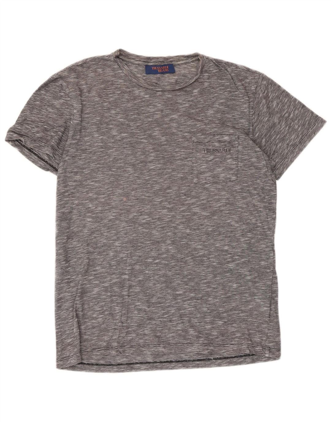 TRUSSARDI Mens T-Shirt Small Grey Flecked Cotton