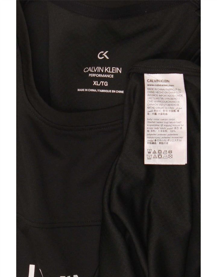 Calvin Klein Mens Performance Graphic T-Shirt Top XL Black Polyester
