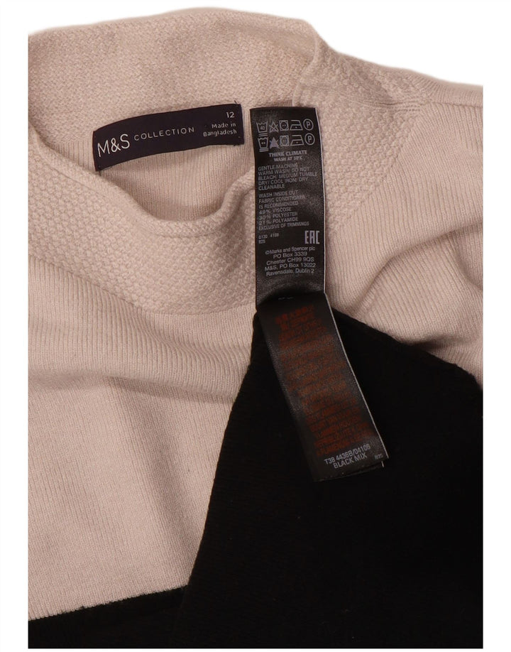 Marks & Spencer Womens Turtle Neck Jumper Sweater UK 12 Medium Black