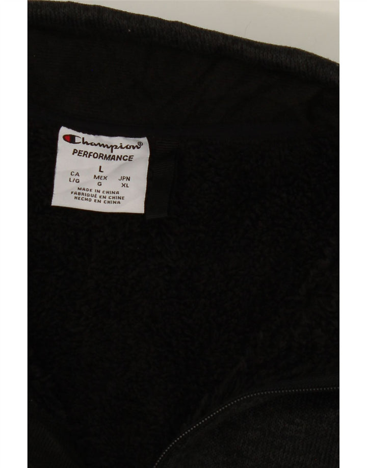 CHAMPION Mens Tracksuit Top Jacket Large Black Polyester Vintage Champion and Second-Hand Champion from Messina Hembry 