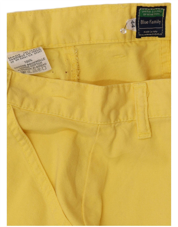 Benetton Womens Mini Skirt IT 44 Medium W28  Yellow Cotton