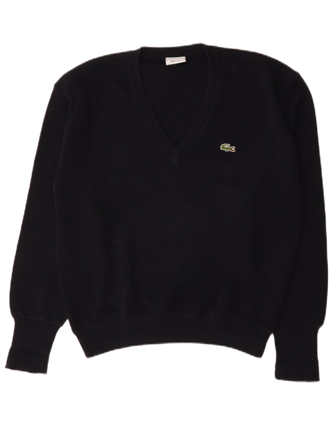 Lacoste Mens V-Neck Jumper Sweater Medium Navy Blue
