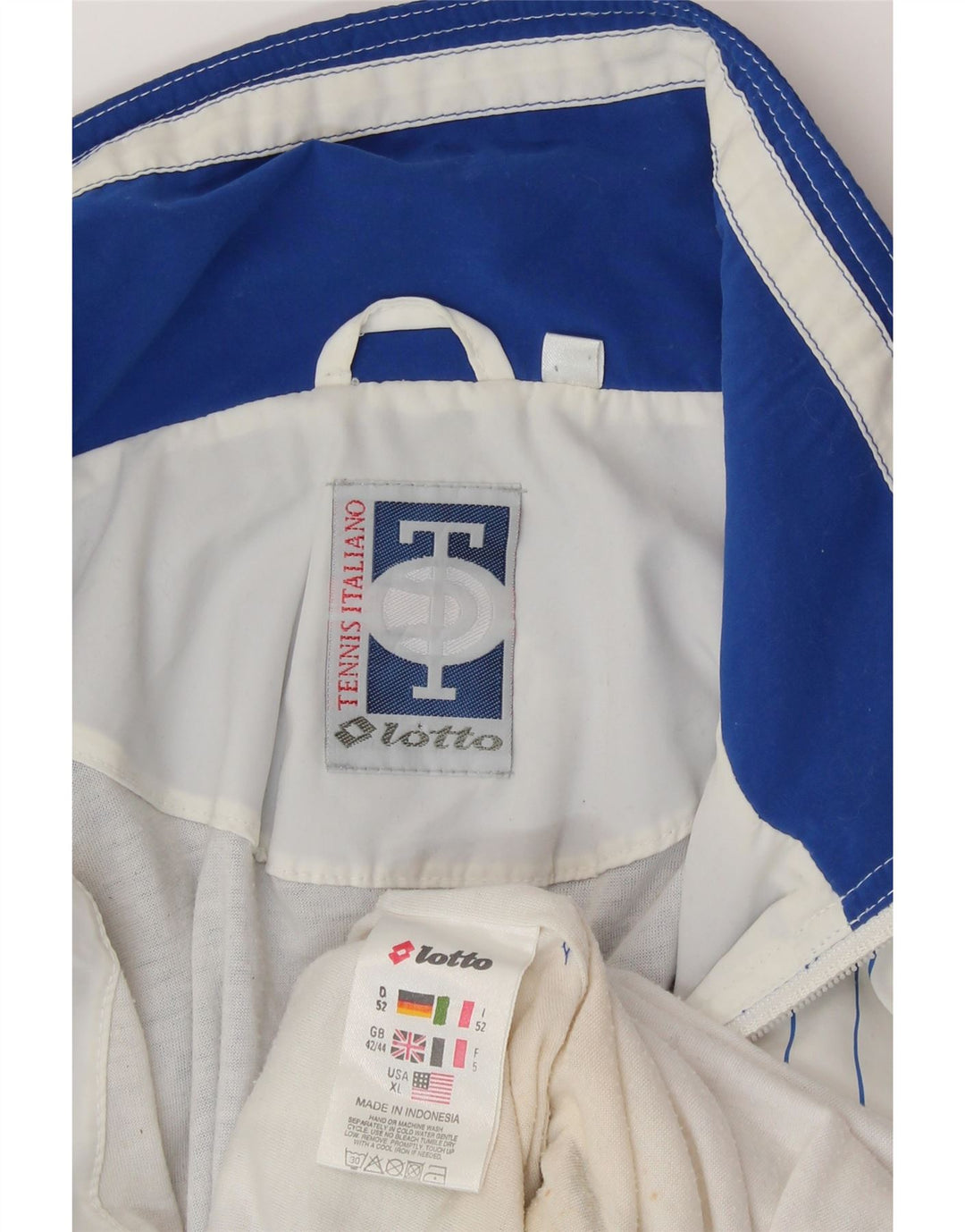 LOTTO Mens Graphic Tracksuit Top Jacket UK 42/44 XL White Colourblock
