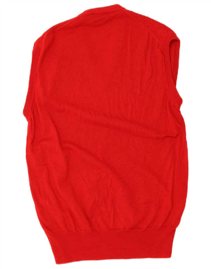 MORGANO Mens Vest Tank Top Small Red Wool