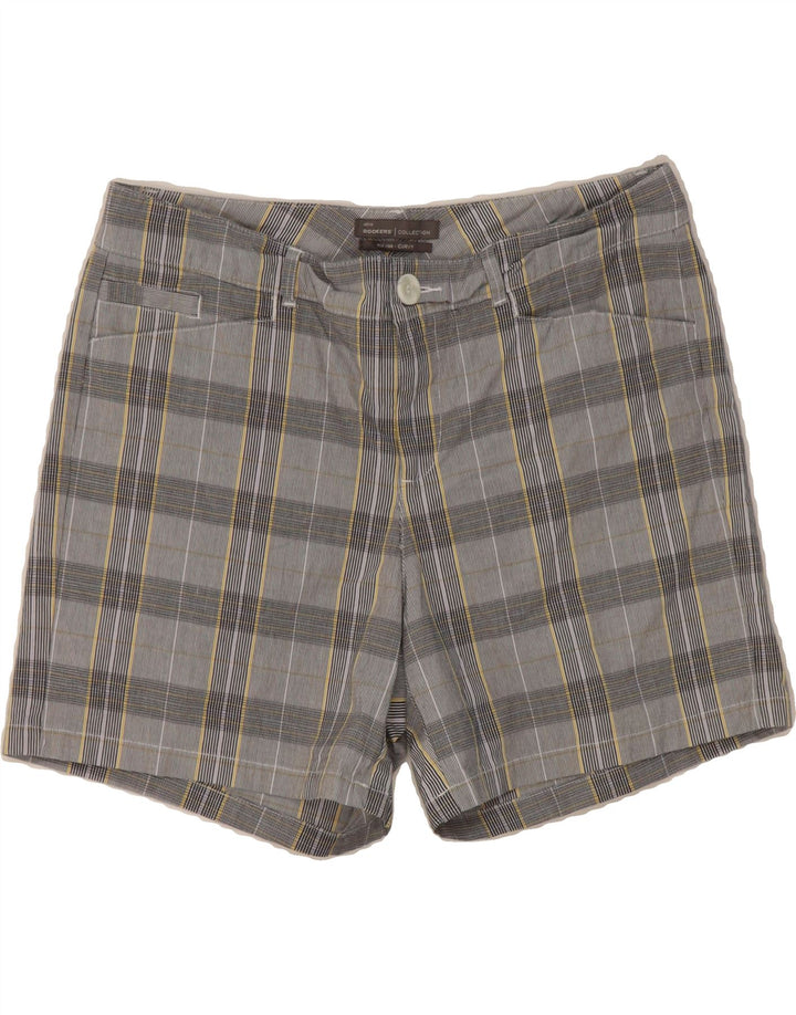 DOCKERS Womens Curvy Mid Rise Casual Shorts US 8 Medium W30 Grey Check Vintage Dockers and Second-Hand Dockers from Messina Hembry 