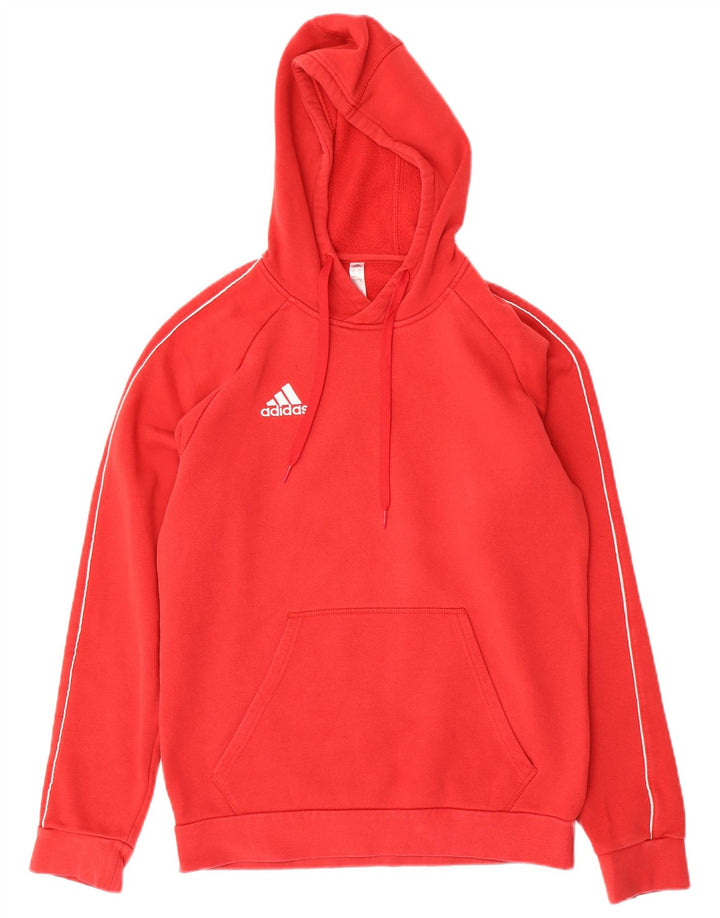 ADIDAS Mens Hoodie Jumper Medium Red Cotton