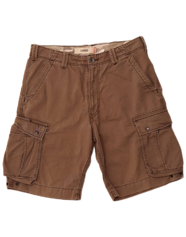 LEVI'S Mens Cargo Shorts W34 Large Brown Cotton